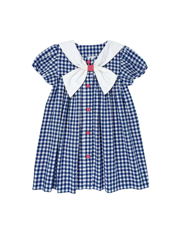 Saylor Dress - Navy Gingham